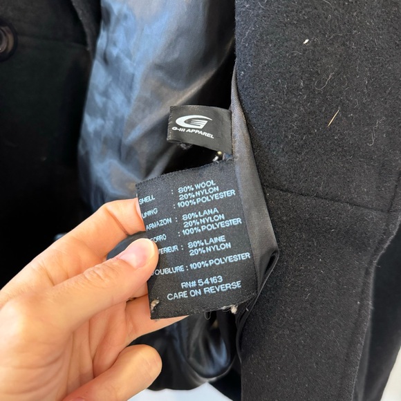 Nine West Short Peacoat Jacket Wool Blend / Black / S- 6 - Picture 9 of 9